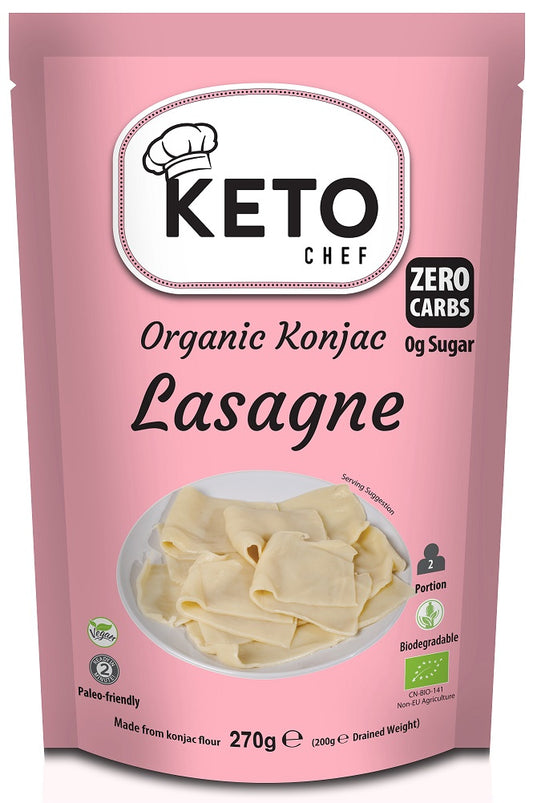 Makaron keto(konjac typu noodle lasagne) bezglutenowy bio 270 g - Keto Chef (Better Than Foods)